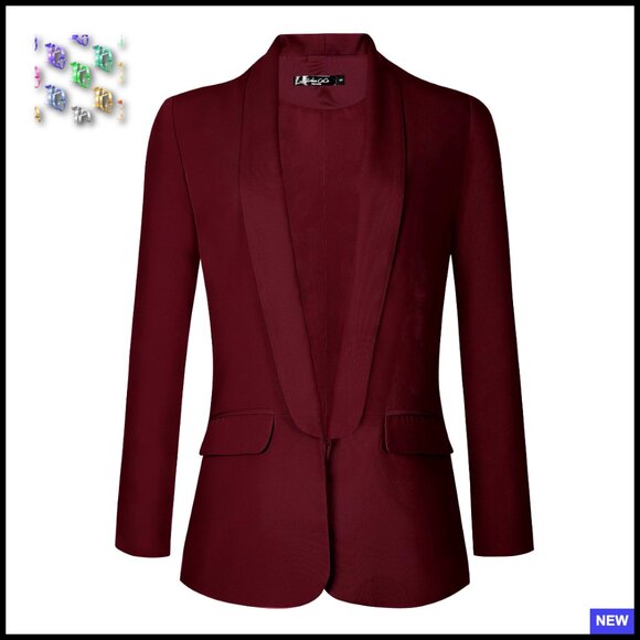 Open Front Office Blazer Professional Work Jacket Elegant Chic Minimal Style